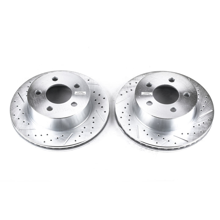 PowerStop Front Evolution Drilled & Slotted Rotors - Jeep Cherokee 99-01 - OneFastShop