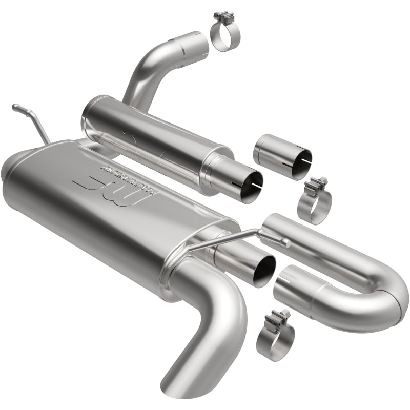 MagnaFlow Overland Series Axle-Back Exhaust - Jeep Wrangler JL 2.0L 3.6L 2018-2025 - High-Clearance Tucked Tailpipe