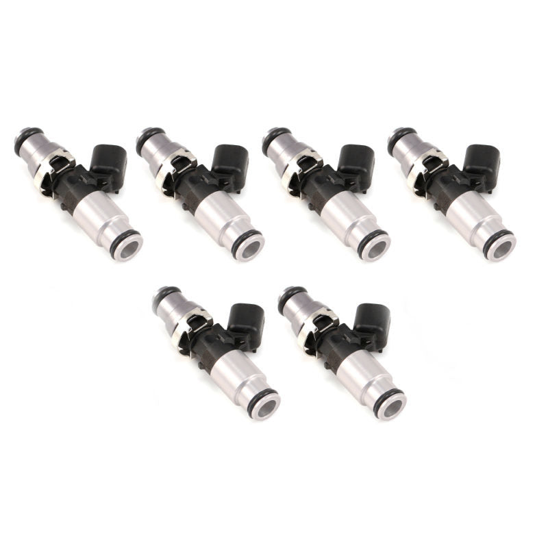 Injector Dynamics ID1300-XDS Fuel Injectors - 60mm, 14mm Grey Top Adapter, 14mm Silver Bottom Adapter - Set of 6