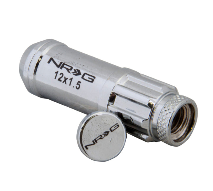NRG 700 Series Steel Lug Nut Set w/Dust Cap Cover - Silver - OneFastShop