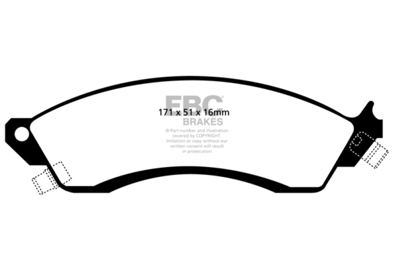 EBC Yellowstuff Front Brake Pads - Ford Mustang, Chevrolet Camaro, Corvette 1985-2007