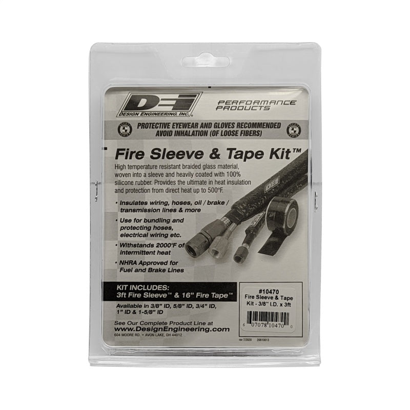 DEI Fire Sleeve and Tape Kit 3/8in I.D. x 3ft.