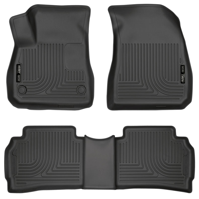 Husky Liners Weatherbeater Black Front & 2nd Seat Floor Liners for 2016-2025 Chevy Malibu - OneFastShop