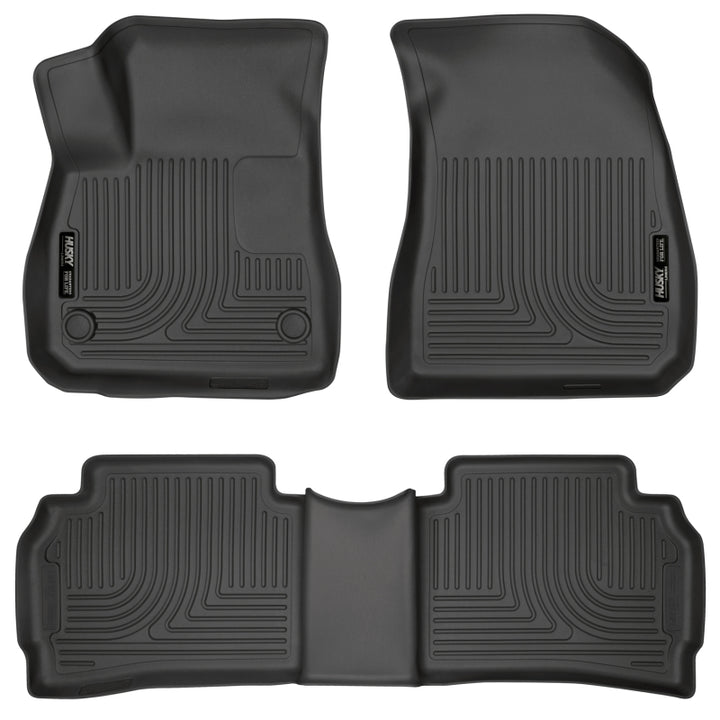 Husky Liners Weatherbeater Black Front & 2nd Seat Floor Liners for 2016-2025 Chevy Malibu - OneFastShop