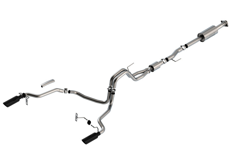 Borla Cat-Back S-Type Exhaust System for 2021 Ford F-150 5.0L Black Chrome Tips - OneFastShop