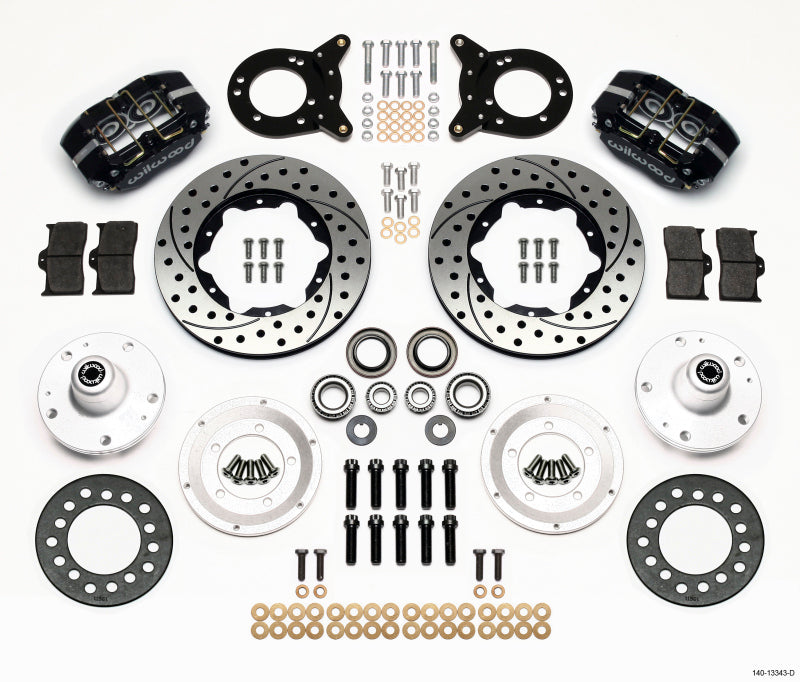 Wilwood Dynapro Dust-Boot Front Kit 11.00in Drilled for 1965-1969 Mustang Disc & Drum Spindle - OneFastShop