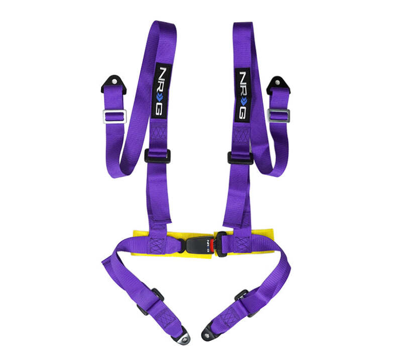 NRG Innovations 4-Point 2in Buckle-Lock Racing Seat Belt Harness - Purple