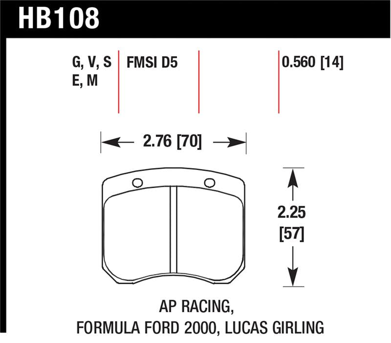Hawk AP Racing 14mm Blue 9012 Race Brake Pads, view 2