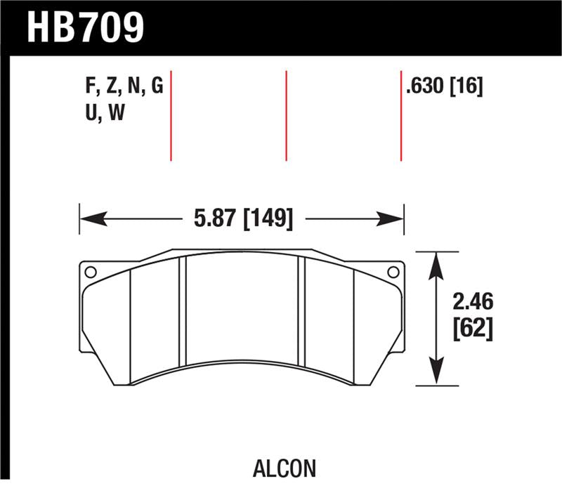 Hawk DTC-70 Race Brake Pads - Alcon Mono 6 Caliper (Model 4497), view 3