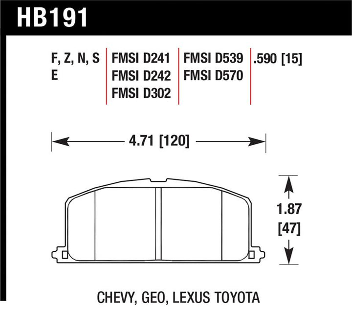 Hawk HP Plus Front Brake Pads - Toyota Corolla FX16 1983-1998, view 2
