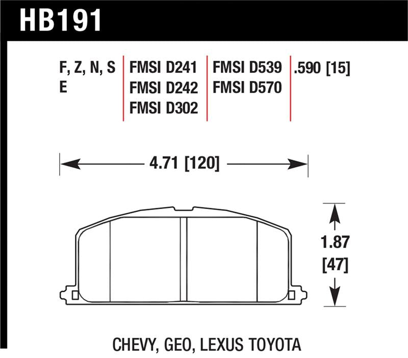Hawk HP Plus Front Brake Pads - Toyota Corolla FX16 1983-1998, view 2