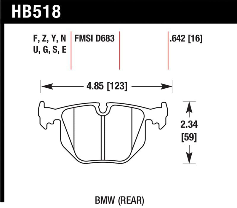 Hawk HPS Brake Pads - BMW M3, M5 1995-2014, view 2