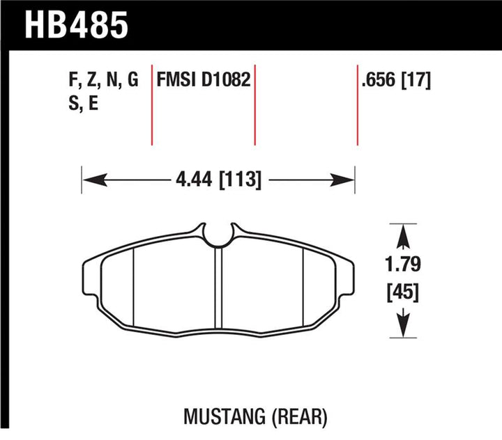 Hawk HPS Rear Brake Pads - Ford Mustang 2005-2014, view 2