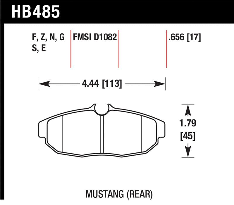 Hawk HPS Rear Brake Pads - Ford Mustang 2005-2014, view 2