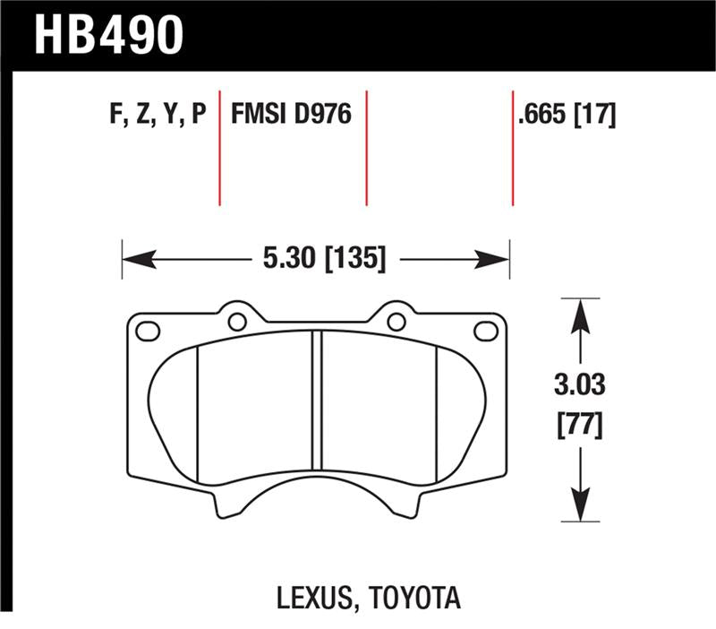 Hawk LTS Front Brake Pads - Toyota Tacoma, 4Runner 1998-2019, view 4