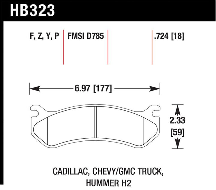 Hawk LTS Rear Brake Pads - Cadillac Escalade, Chevrolet Silverado 1500 1999-2013, view 2