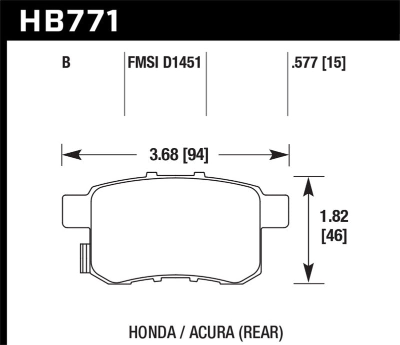 Hawk Performance Brake Pads - Rear Honda Accord, Acura TSX (2008-2016), view 2