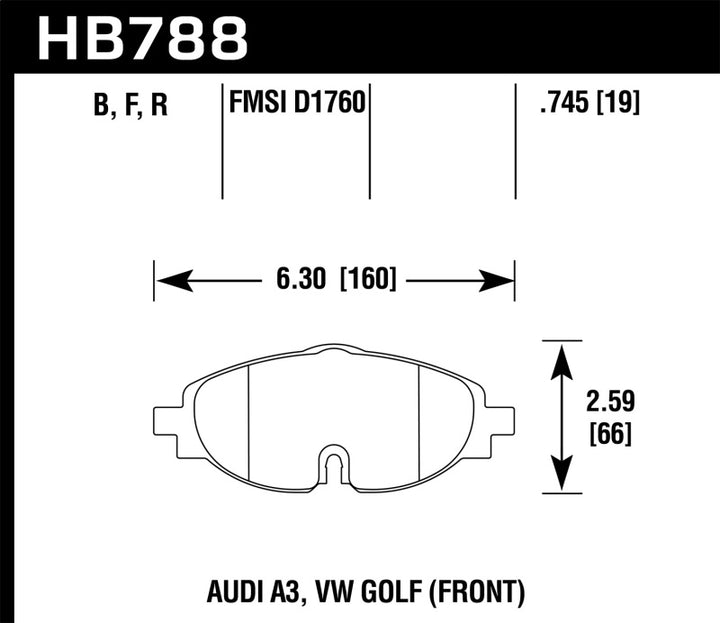Hawk Performance Brake Pads - Front VW Golf, Golf SportWagen, Jetta (2015-2019)
