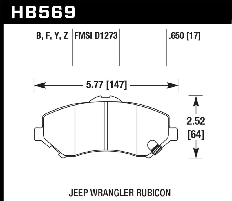 Hawk Performance Front Brake Pads - Jeep Wrangler, Dodge Grand Caravan, Journey (2007-2019)