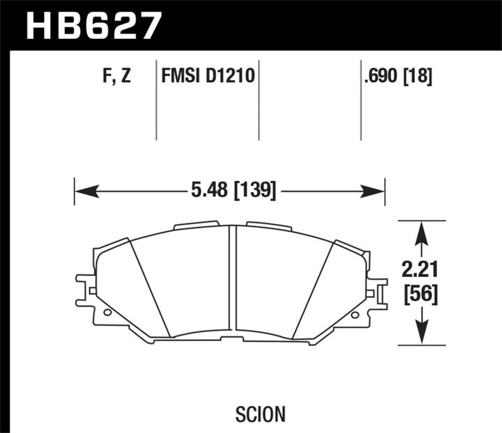 Hawk Performance Front Brake Pads - Toyota RAV4, Corolla, Matrix (2006-2016)