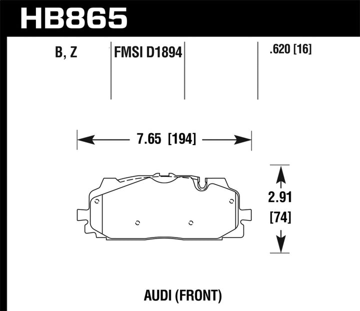 Hawk Performance HPS 5.0 Brake Pads - Front Audi S4, S5, SQ5 (2018-2019)
