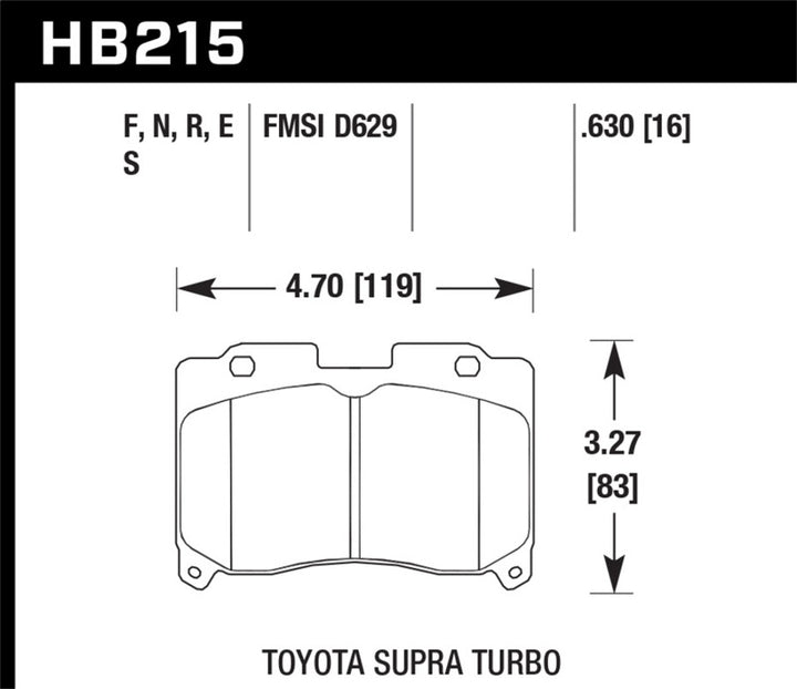Hawk Performance HPS Brake Pads - Front Toyota Supra (1993-1998)