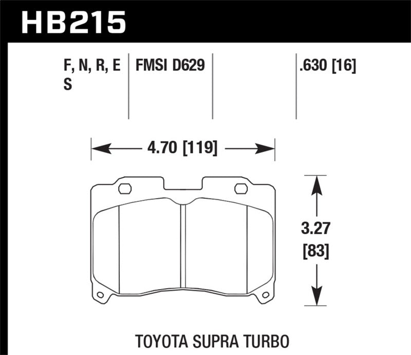 Hawk Performance HPS Brake Pads - Front Toyota Supra (1993-1998)