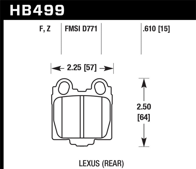 Hawk Performance HPS Brake Pads - Rear Lexus IS300, SC430, GS300 (1998-2010)