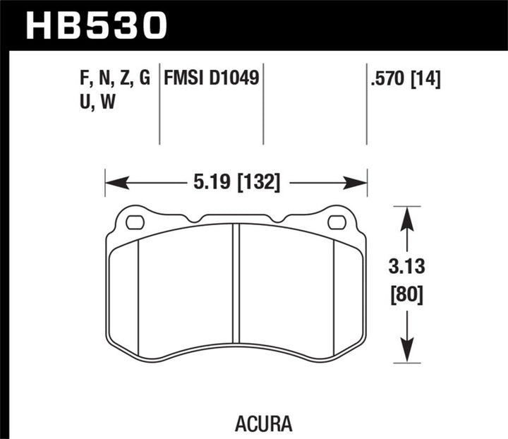 Hawk Performance HPS Brake Pads - Front Acura TL (2004-2008)