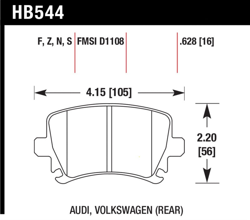 Hawk Performance HPS Brake Pads - Rear VW Jetta, Golf, Passat (2000-2019)