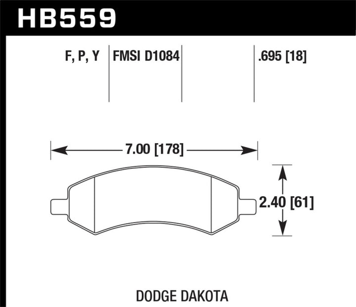 Hawk Performance HPS Front Brake Pads - Ram 1500, Dodge Ram 1500, Dakota (2005-2018)