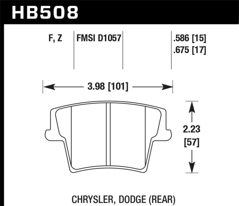Hawk Performance HPS Rear Brake Pads - Chrysler 300, Dodge Charger, Magnum (2005-2014)