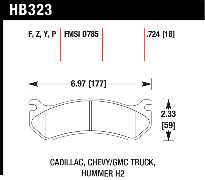 Hawk Super Duty Rear Brake Pads - Cadillac Escalade, Chevrolet Silverado 1500 1999-2013, view 5