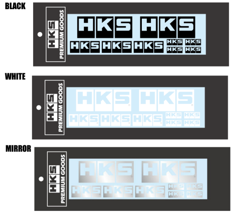 HKS Logo a la carte Cutting Sticker Set 95.5mm 51.5mm 27mm - White