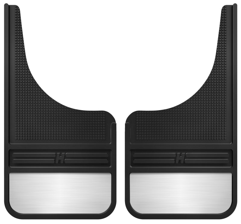Husky Liners MudDog Universal Front Mud Flaps - 12in Wide - Black Rubber - with Weight