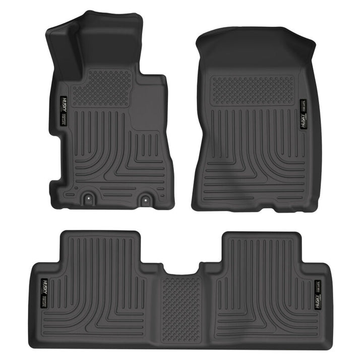 Husky Liners WeatherBeater Front & 2nd Row Floor Liners - Honda Civic 4DR (2006-2011) - Black