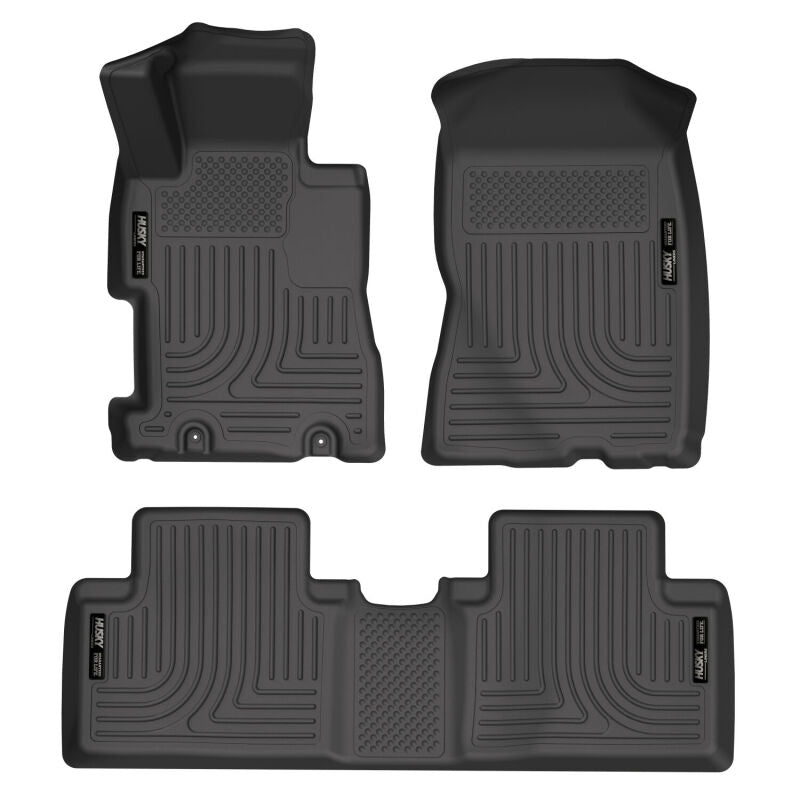 Husky Liners WeatherBeater Front & 2nd Row Floor Liners - Honda Civic 4DR (2006-2011) - Black