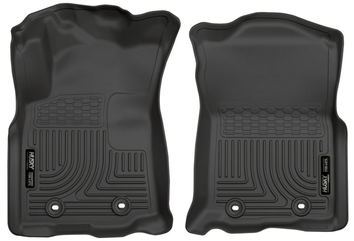Husky Liners Weatherbeater Front Floor Liners - Toyota Tacoma Double Cab (Standard Transmission) 2018-2023 - Black, view 2