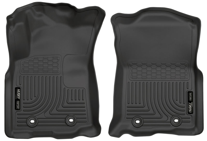 Husky Liners Weatherbeater Front Floor Liners - Toyota Tacoma Double Cab (Standard Transmission) 2018-2023 - Black, view 2