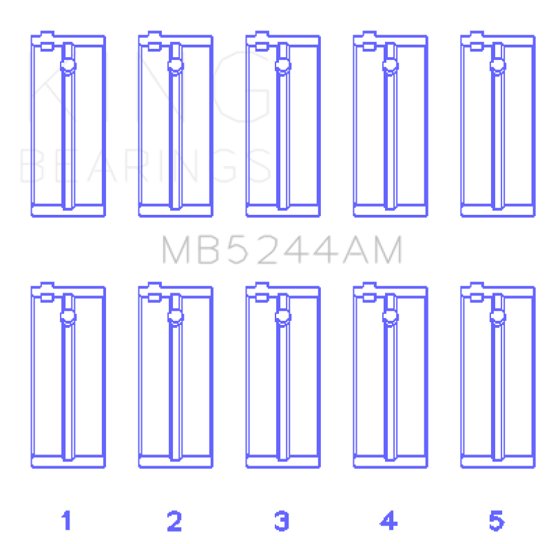 King Main Bearing Set - Honda D15A2/D15A3/D15B1/D15B2/D15B7/D15B8/D15Z1 1.5L 1988-1995