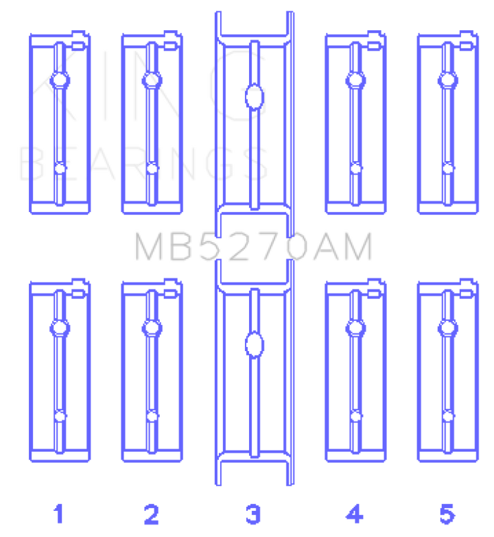 King Main Bearing Set - Chrysler 148/148 Turbo DOHC 16V/Jeep 148 DOHC 16V 1995-2010, view 2