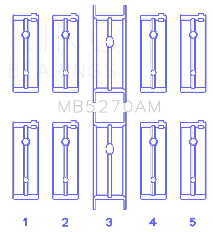 King Main Bearing Set - Chrysler 148/148 Turbo DOHC 16V/Jeep 148 DOHC 16V 1995-2010, view 2