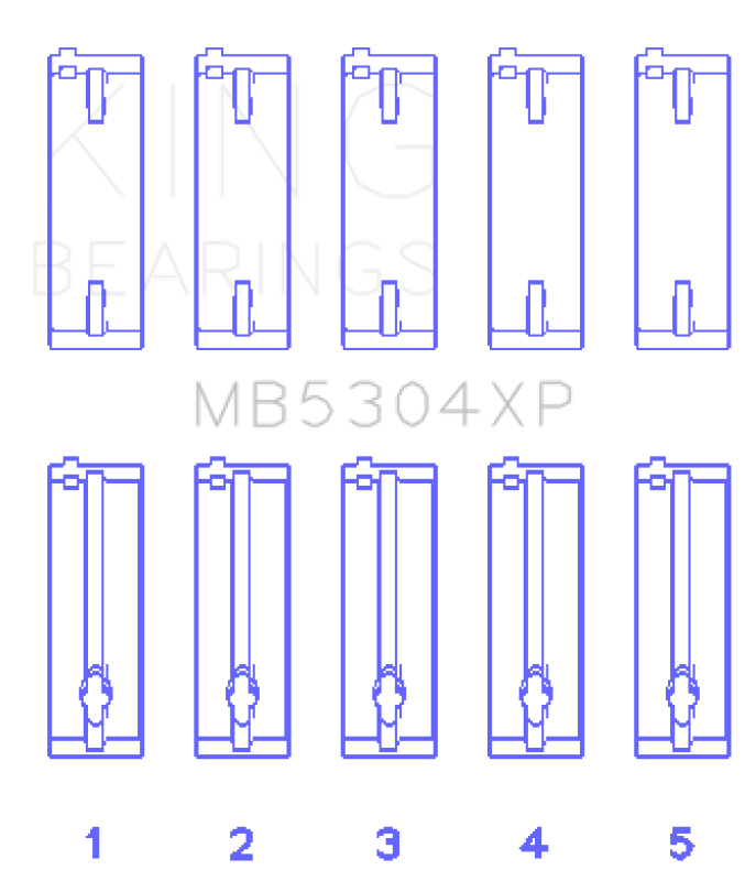 King Main Bearing Set - Mazda B6 / B6-T / ZM / B3 / B5 1986-2005, view 2