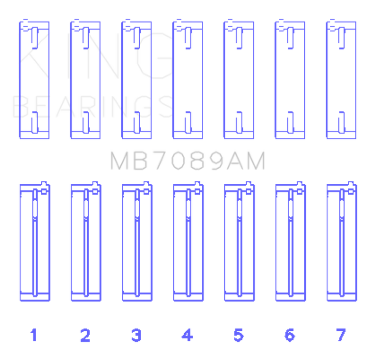 King Main Bearing Set - Audi/Volkswagen ABV/AES/AUE 1992-2011 (Set of 7)