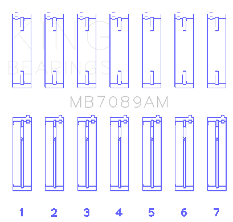 King Main Bearing Set - Audi/Volkswagen ABV/AES/AUE 1992-2011 (Set of 7)