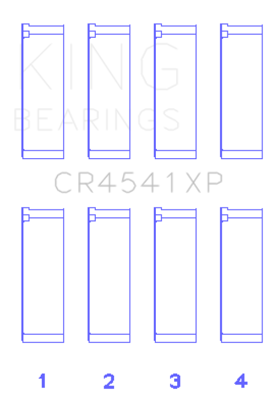 King pMaxKote Connecting Rod Bearing Set - Honda / Acura F23A / K20 2.0L / 2.3L 1998-2006 (Size STD), view 2