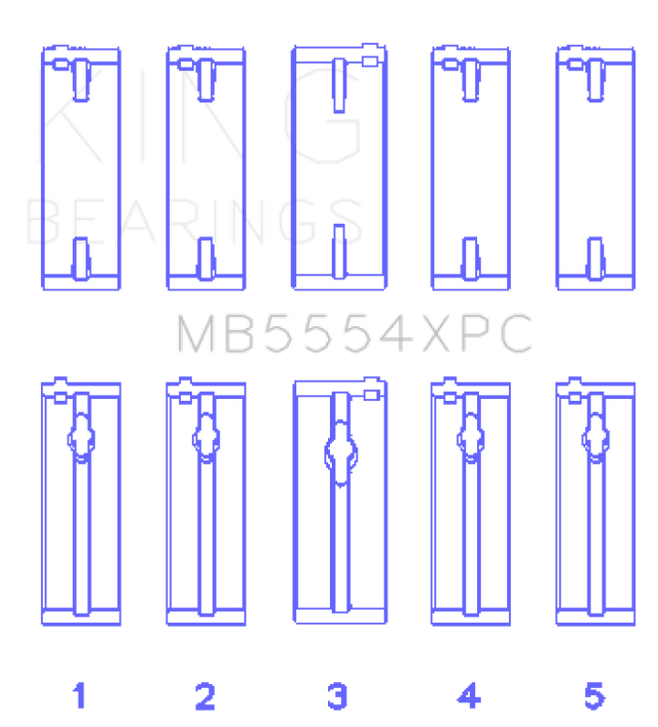 King XP-G Series Main Bearing Set - Toyota 3SGTE 16V 2.0L 1983-2001 - pMaxKote Performance, view 2