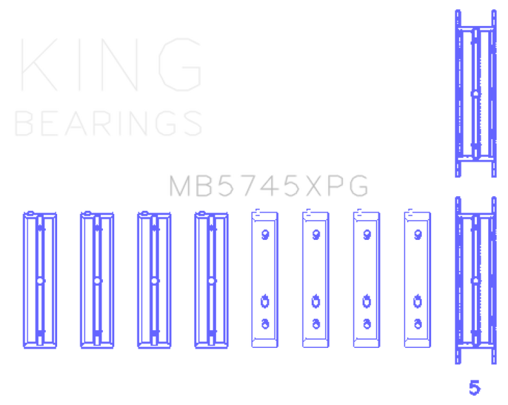 King XP-G Series Main Bearing Set - Subaru FA20 FB20 2011-2025 - Performance Tri-Metal (+.025mm)