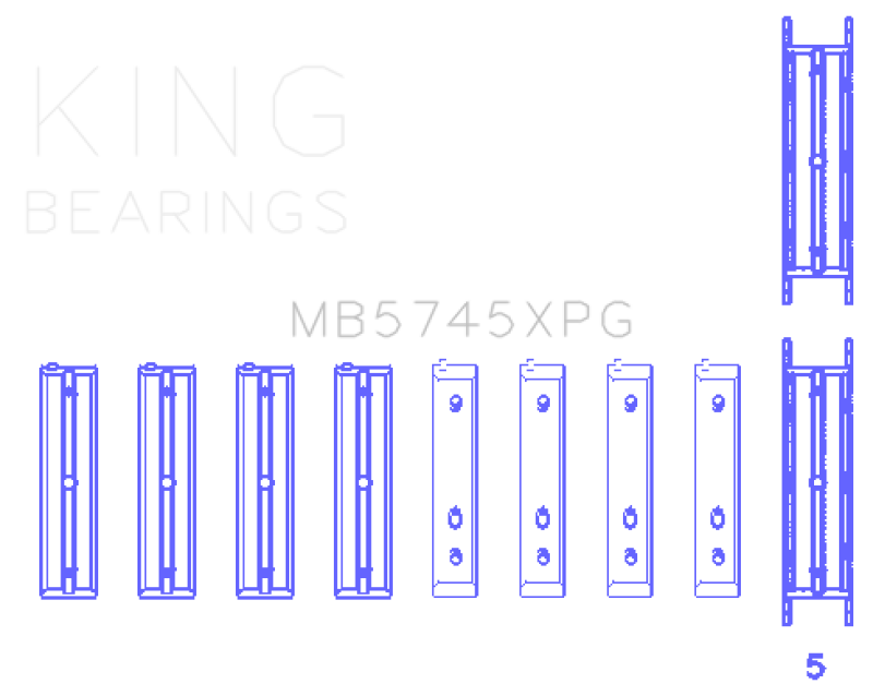 King XP-G Series Main Bearing Set - Subaru FA20 FB20 2011-2025 - Performance Tri-Metal (+.025mm)