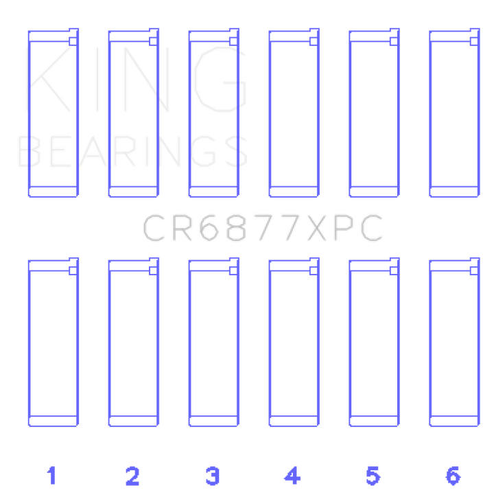 King XP-G Series Rod Bearing Set - BMW S54B32 3.2L 2001-2008 - Coated Performance, view 2